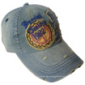 Gewaschene Denim Cap mit Applique # 08